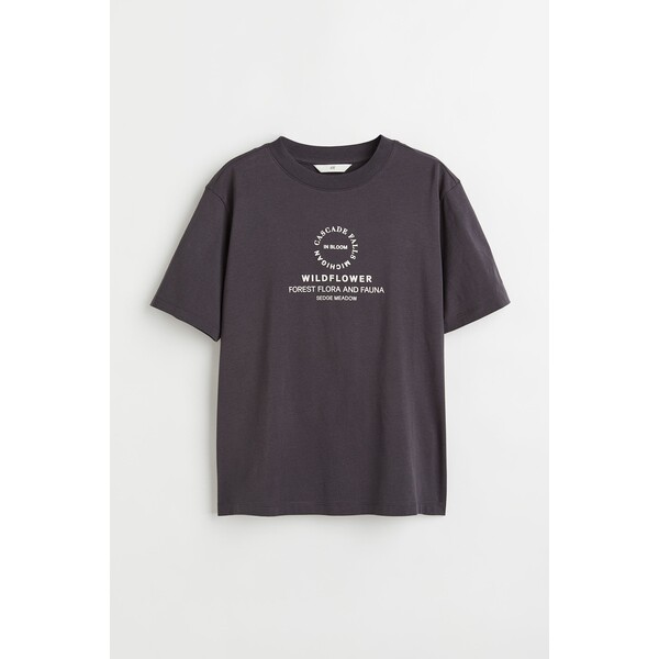 H&M Bawełniany T-shirt - 0979329088 Ciemnoszary/Cascade Falls