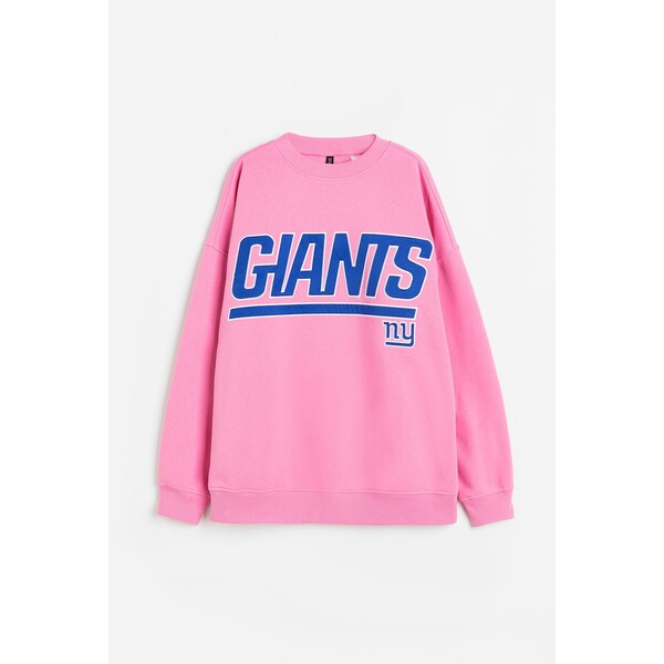 H&M Bluza oversize z nadrukiem - 1127637005 Różowy/Giants