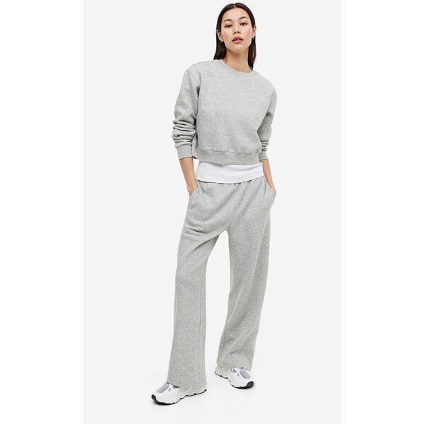 H&M Spodnie dresowe - 1193602013 Jasnoszary melanż