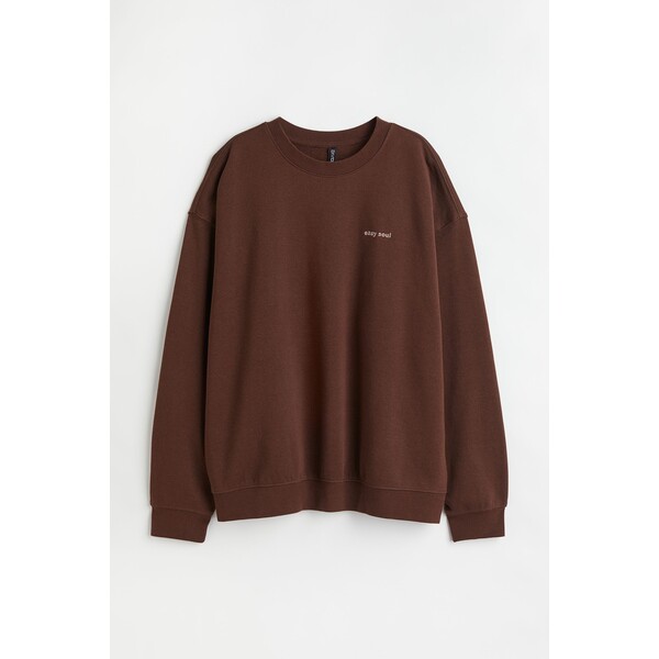 H&M Bluza oversize - 1016539020 Brązowy/Easy Soul