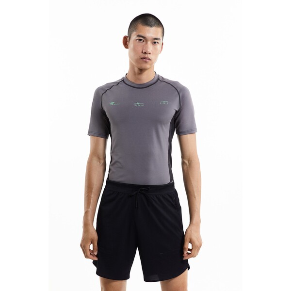 H&M T-shirt sportowy DryMove™ - Okrągły dekolt - Krótki rekaw - - ON 1168526002 Ciemnoszary