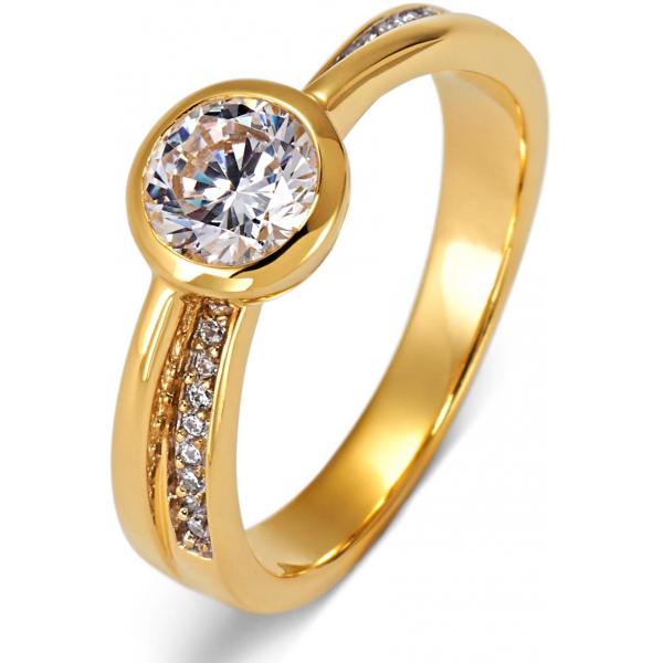 Tchibo Srebrny pierścionek pozłacany żółtym złotem 400060177