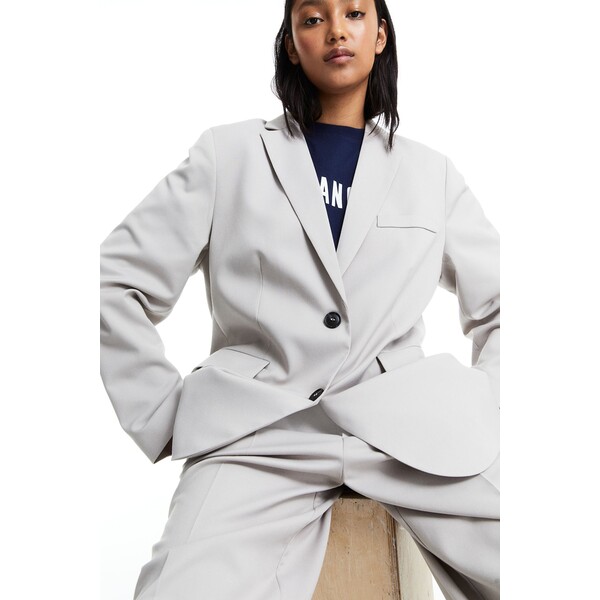 H&M Eleganckie spodnie - Normalna talia - Długa - 1172763009 Jasny szarobeżowy