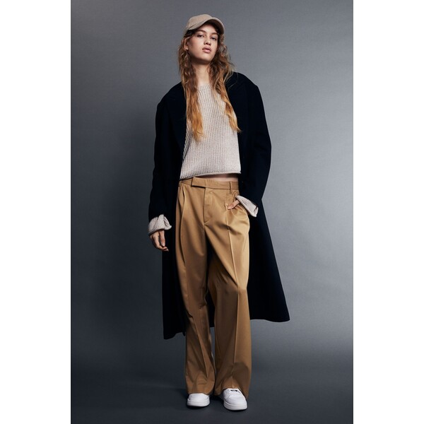 H&M Eleganckie spodnie - Normalna talia - Długa - 1172763006 Beżowy