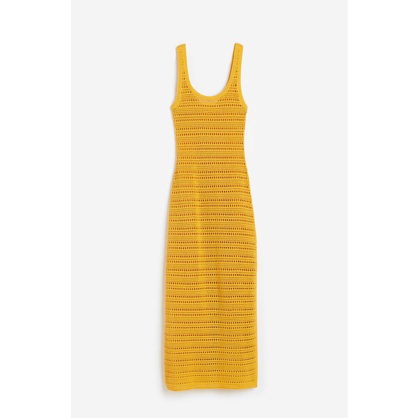 H&M Sukienka o wyglądzie szydełkowej robótki - Głęboki dekolt - Bez rękawów - 1155543002 Żółty