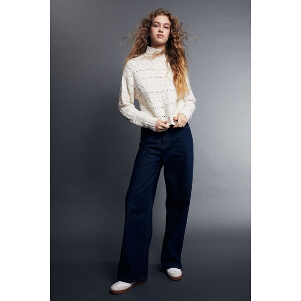 H&M Sweter z półgolfem - Półgolf - Długi rękaw - 1205233001 Kremowy