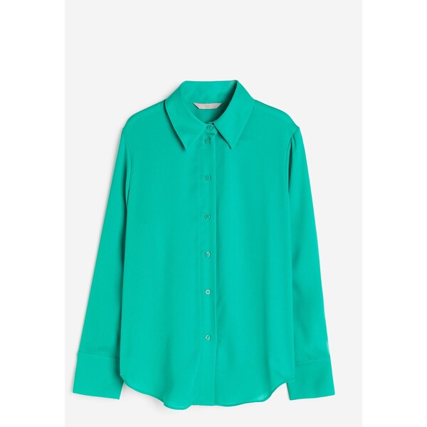 H&M Koszula ze spiczastym kołnierzykiem - Długi rękaw - Normalna długość - 1086131001 Zielony