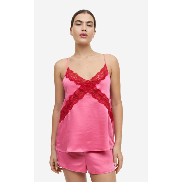 H&M Piżama z topem i szortami - 1160345002 Różowy
