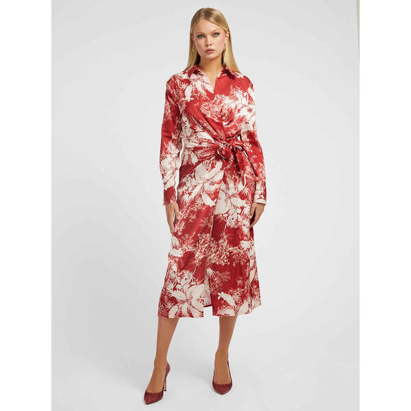 GUESS Długa sukienka w kwiatowy print W2BK13WEX62-P51T