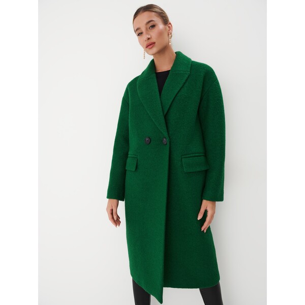 Mohito Zielony płaszcz z wełną 5715X-77X