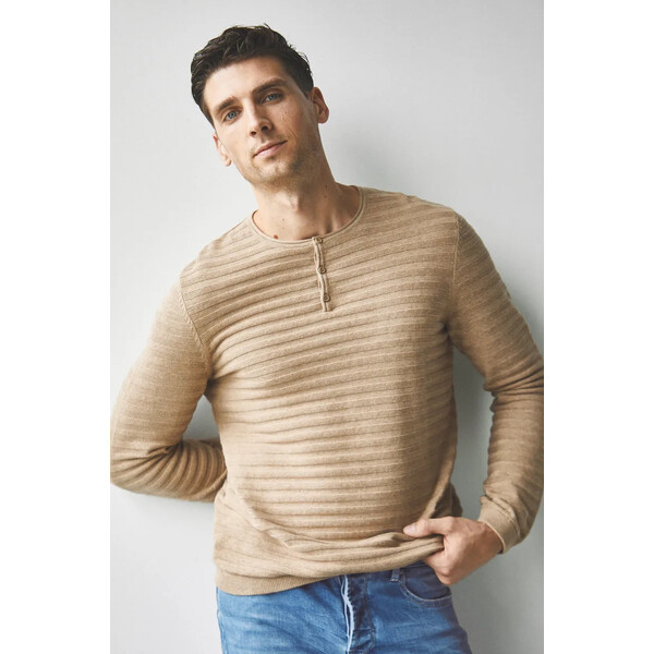 Medicine Sweter bawełniany męski beżowy