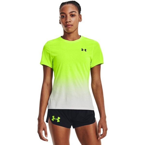 UNDER ARMOUR Damska koszulka do biegania Under Armour UA RUSH™ Run Short Sleeve - limonkowa