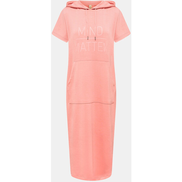 SOYACONCEPT Sukienka dresowa z kapturem - Łososiowy 2230026853030