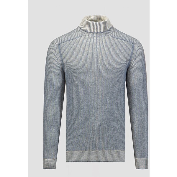 Niebieski sweter kaszmirowy z golfem męski Sease kt030xg006-n53 kt030xg006-n53