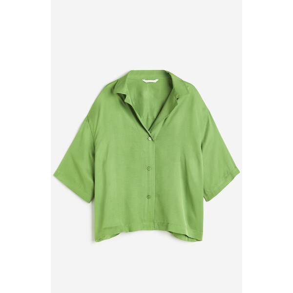 H&M Pudełkowa bluzka z wiskozy - 1131902002 Zielony