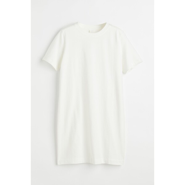 H&M Bawełniana sukienka T-shirtowa - 0841434026 Biały