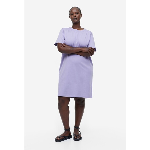 H&M Bawełniana sukienka T-shirtowa - 0841434026 Fioletowy