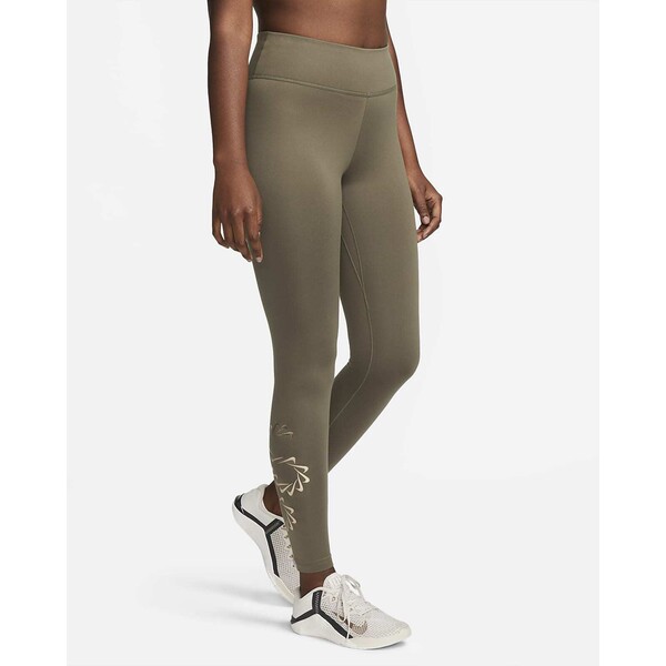 Damskie legginsy treningowe ze średnim stanem i grafiką Nike Therma-FIT One DQ6186-222
