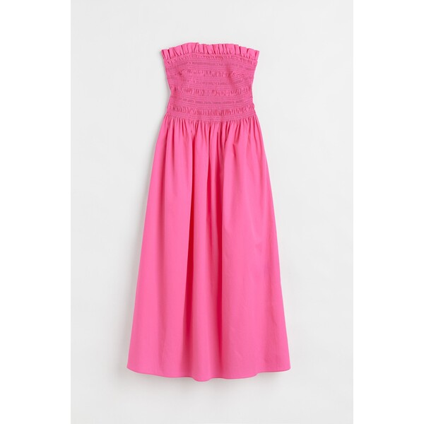 H&M Sukienka z marszczeniem - Bez rękawów - Midi - 0985777012 Różowy