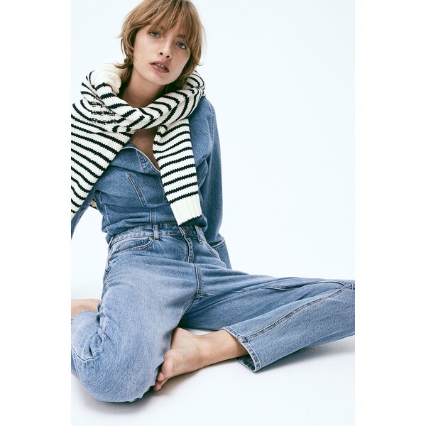 H&M Slim High Jeans - 1210619002 Niebieski denim