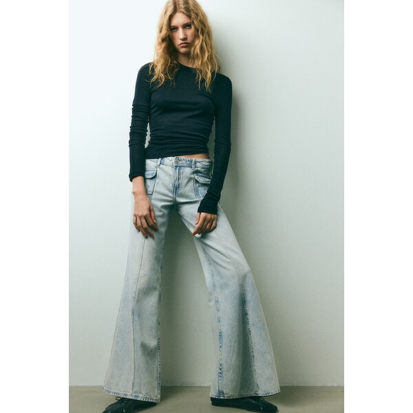 H&M Wide Regular Jeans - 1216000002 Bladoniebieski denim