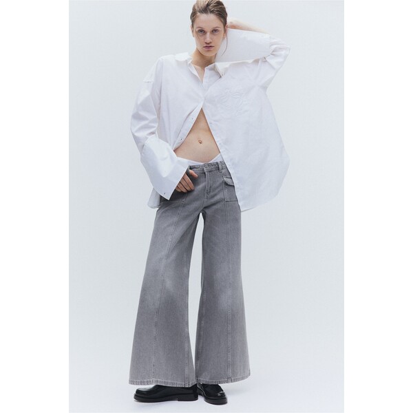 H&M Wide Regular Jeans - 1216000002 Szary