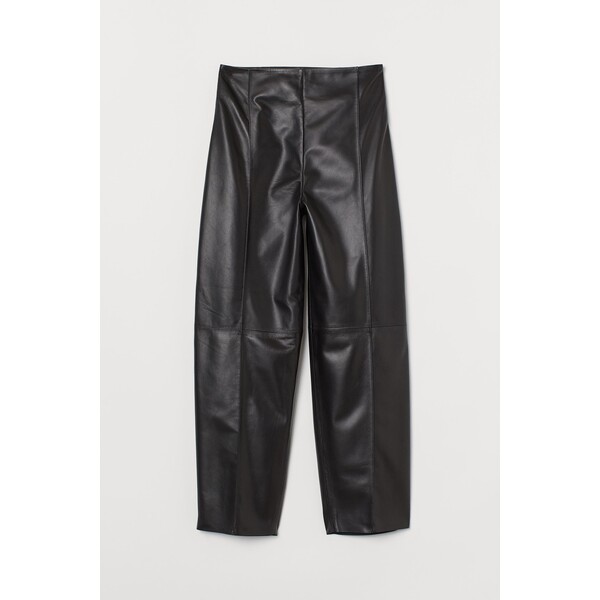 H&M Skórzane spodnie - 0916295001 Czarny
