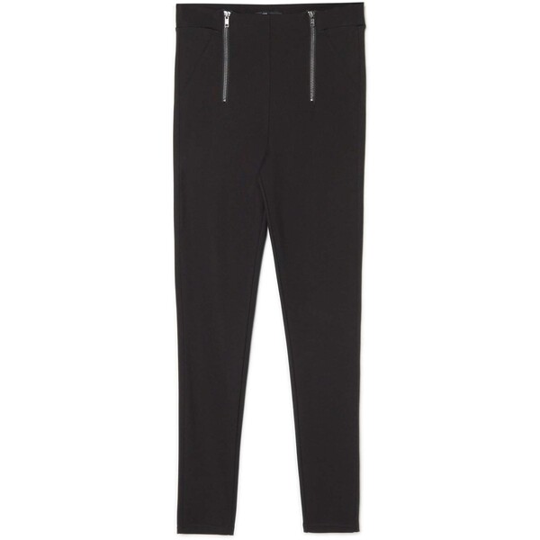 Cropp Czarne spodnie z ozdobnymi suwakami 3582W-99X