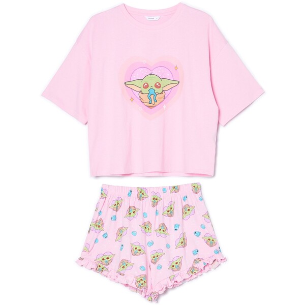Cropp Różowa dwuczęściowa piżama Baby Yoda 2022Z-30X