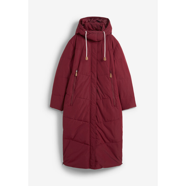 Bonprix Płaszcz pikowany outdoorowy czerwony klonowy