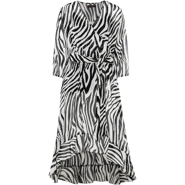 Bonprix Sukienka czarno-biały w paski zebry