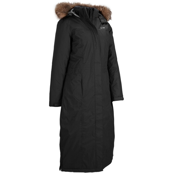 Bonprix Płaszcz outdoorowy ze sztucznym futerkiem, nieprzemakalny czarny