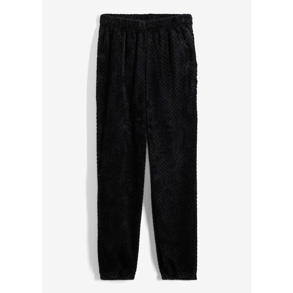 Bonprix Spodnie do spania z flaneli z miękką spodnią stroną czarny