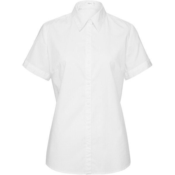 Bonprix Bluzka z krótkim rękawem i stretchem biały