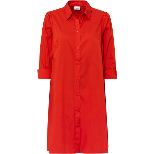 Bonprix Sukienka koszulowa z zaokrąglonym dołem czerwony sygnałowy