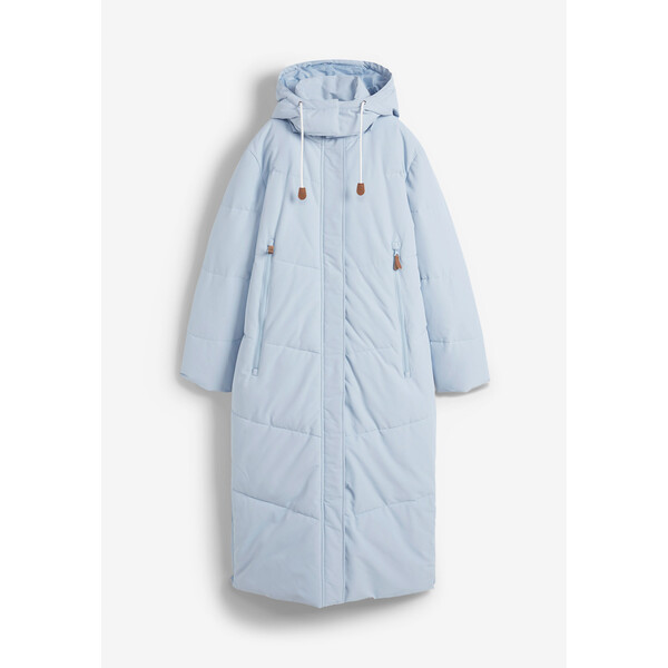 Bonprix Płaszcz pikowany outdoorowy niebieski kremowy