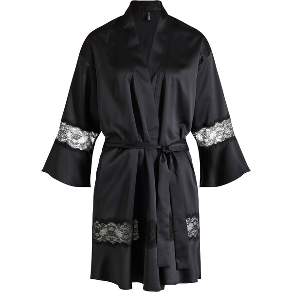 Bonprix Kimono satynowe czarny