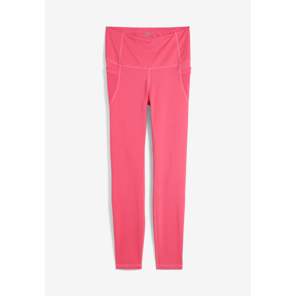 Bonprix Legginsy sportowe shape z siatkowymi wstawkami, szybko schnące różowy „pink lady”
