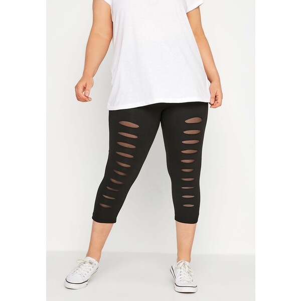 Yours Clothing RIPPED CROPPED Legginsy YOD21A09V-Q11