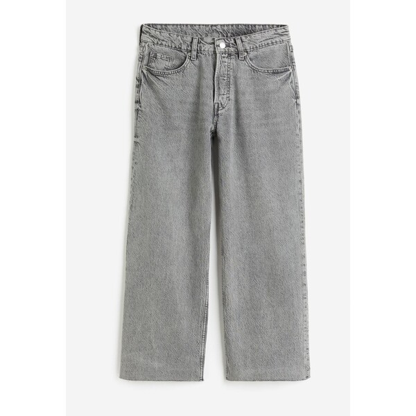 H&M Baggy Wide Low Ankle Jeans - 1199189007 Szary