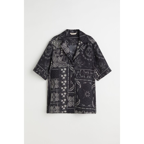H&M Wzorzysta koszula z krótkim rękawem - 1086065002 Czarny/Paisley