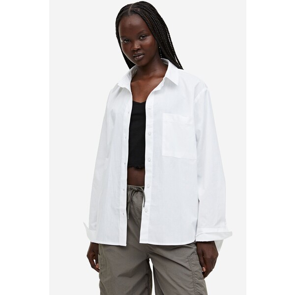 H&M Koszula z bawełnianej popeliny - 1134739011 Biały