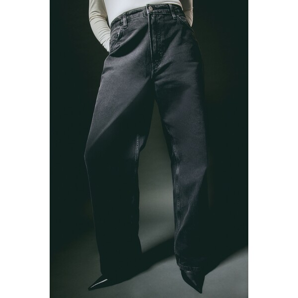 H&M Wide Ultra High Jeans - 1067430045 Czarny