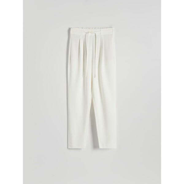 Reserved Gładkie spodnie z wiązaniem YQ599-01X