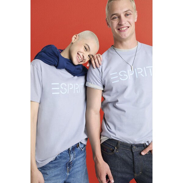 Esprit T-shirt z logo z bawełnianego dżerseju, unisex 093EE1K323_445