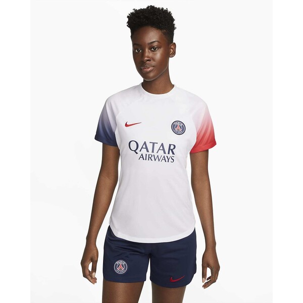 Damska przedmeczowa koszulka piłkarska Nike Dri-FIT Paris Saint-Germain Academy Pro FD0635-101