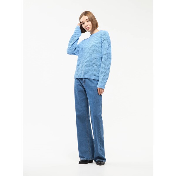 Terranova Sweter z szenili z żebrowym splotem Błękit SAB0061158001S049