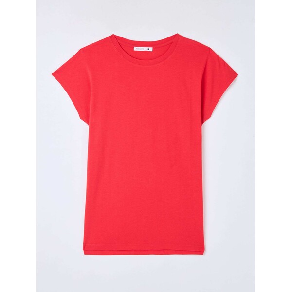 Terranova Szeroki T-shirt w jednolitym kolorze Czerwony SAB0052490001S130