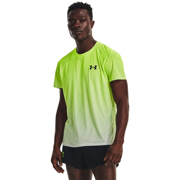 UNDER ARMOUR Męska koszulka do biegania Under Armour UA RUSH™ Run Short Sleeve - limonka