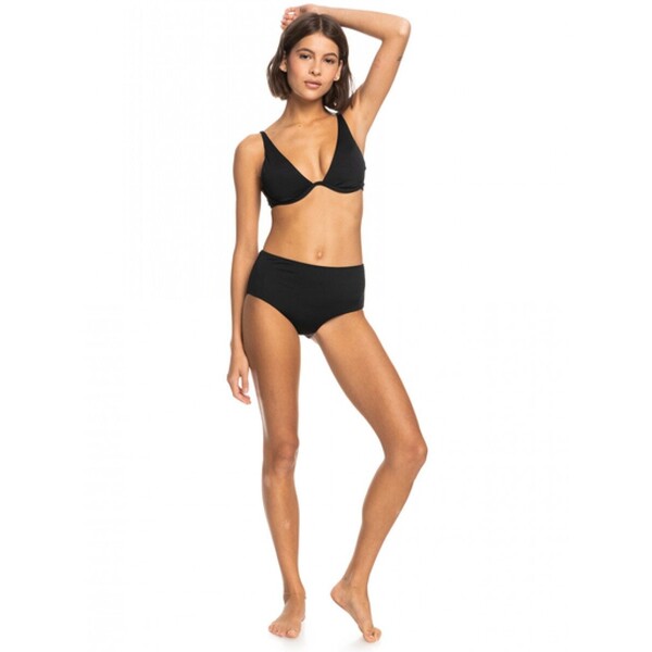ROXY Dół od damskiego kostiumu kąpielowego Roxy Beach Classics Bikini Bottoms - czarny